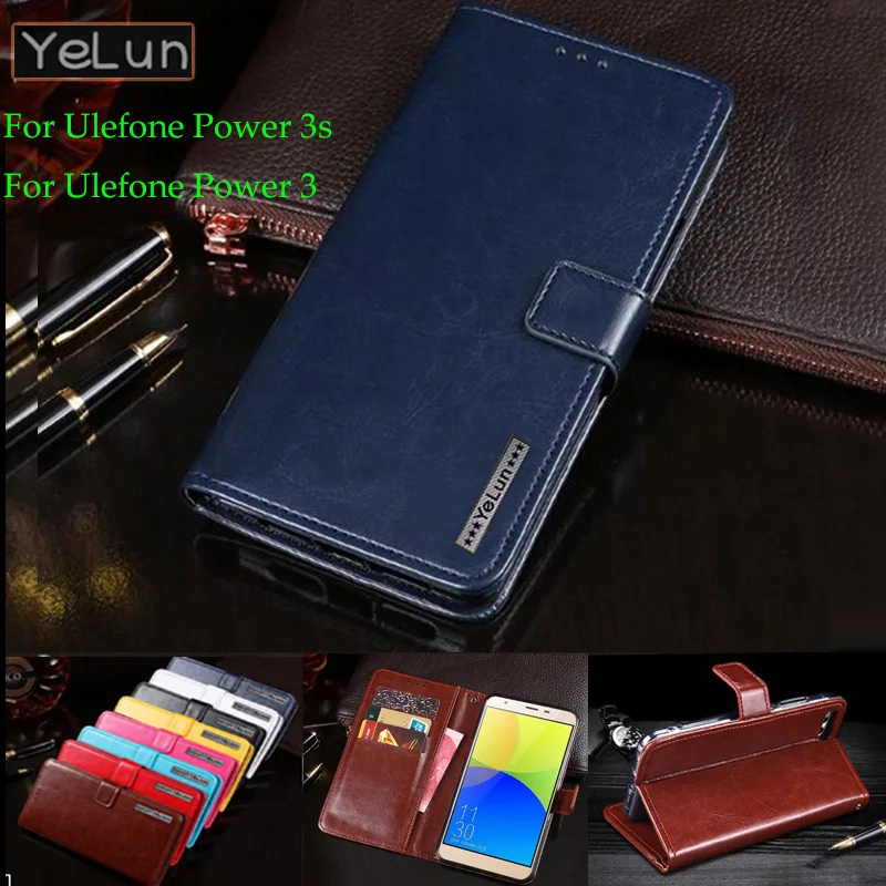 

YeLun Flip PU Leather Case For Ulefone Power 3 3s Wallet With Card Holder Stand case For Ulefone Power 3 Case Coque Fundas