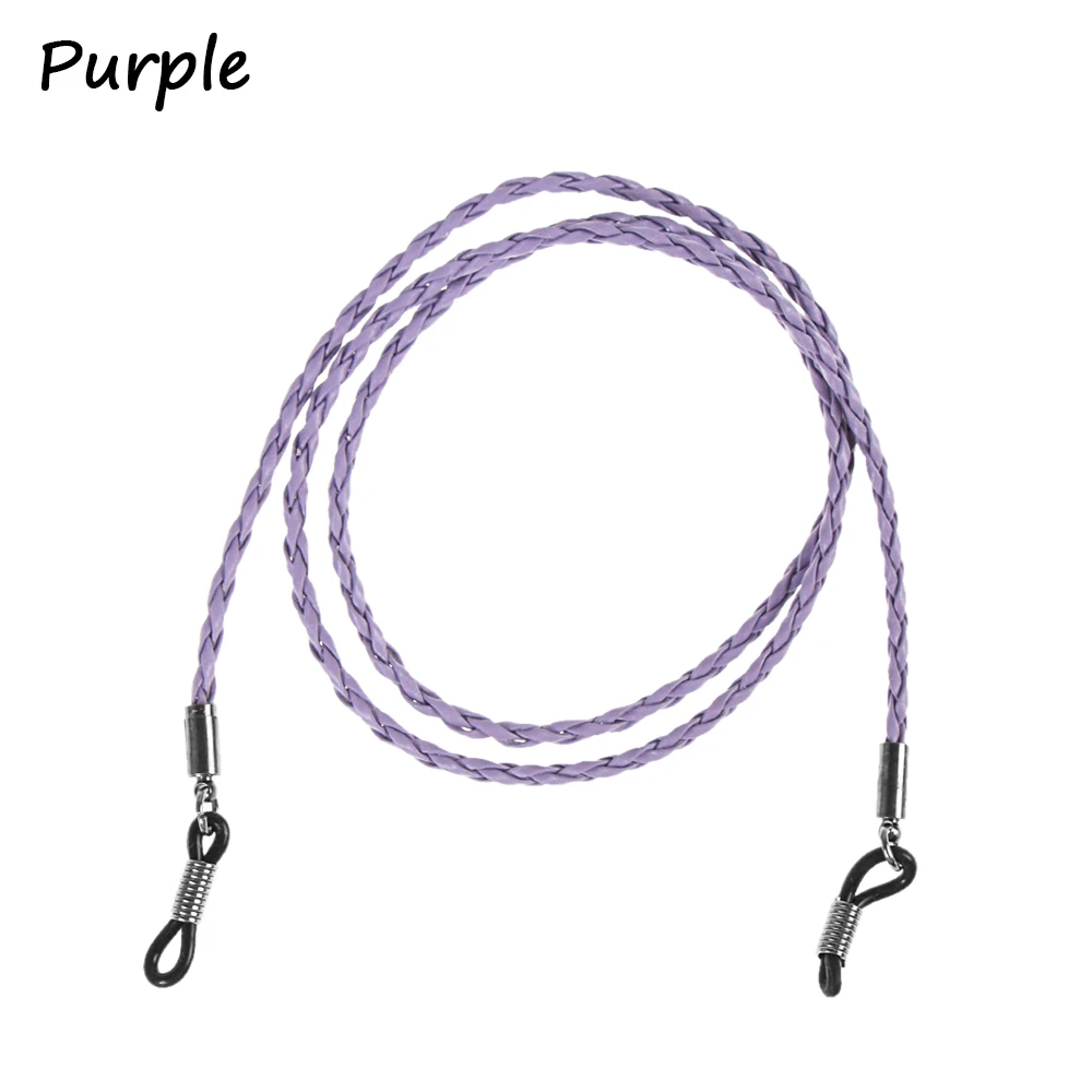Новые модные женские цепочки для очков, черные акриловые бусины, цепи, противоскользящий шнур для очков, держатель для очков, шейный ремешок, веревка для очков для чтения - Цвет: Purple