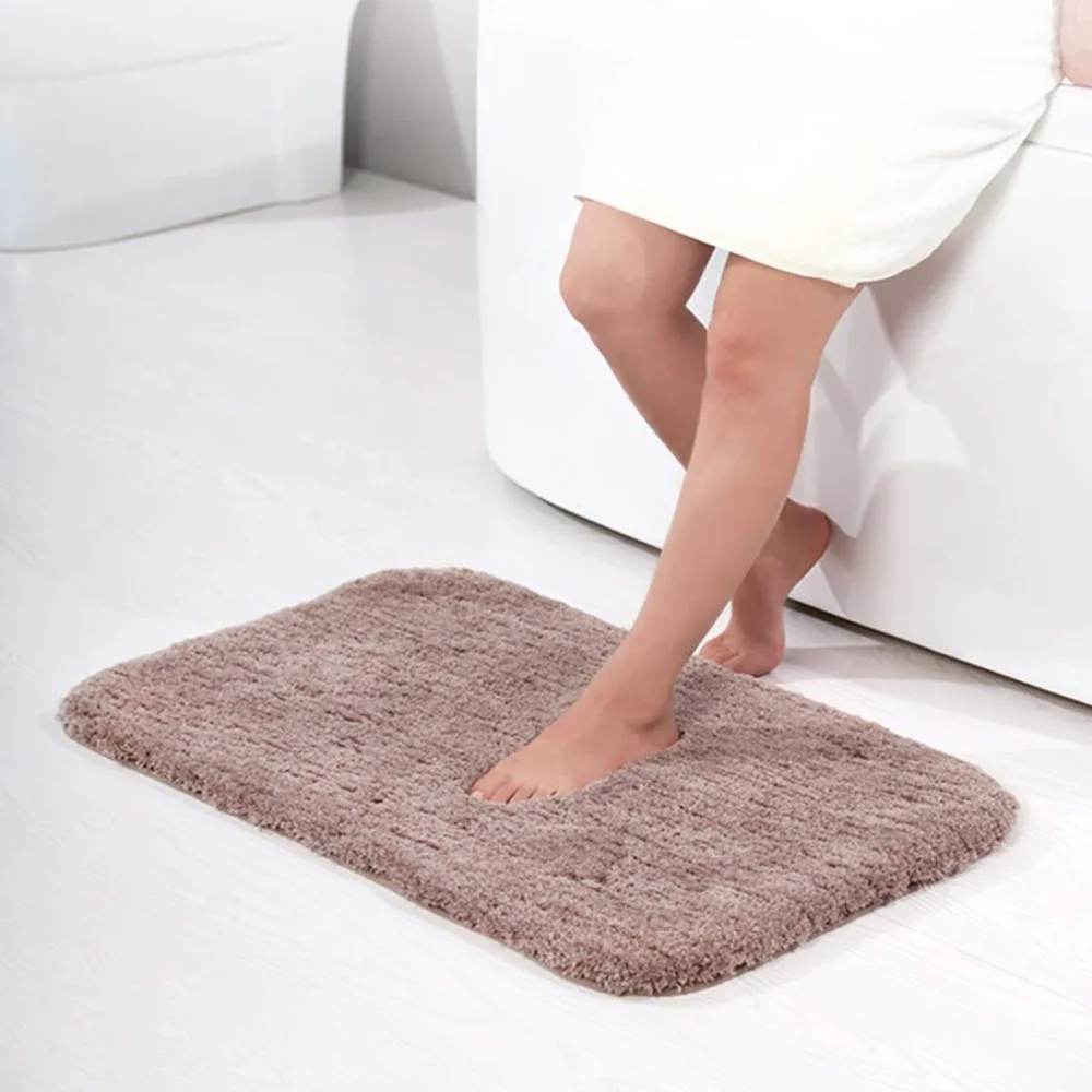 

New 60x90cm Bath Mat Non-slip Bathroom Carpet Water Absorption Rug Microfiber Shaggy Bathroom Mat kitchen Floor