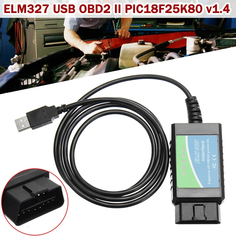 Autoleader 1 шт. 12 В PIC18F25K80 v1.4 ELM327 USB 2,0/1.1OBD2 автомобильной Диагностический прибор Инструменты для ремонта автомобилей Инструменты диагностики