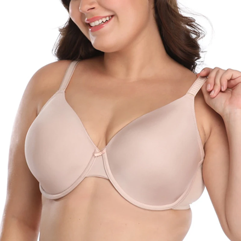 

Drop Ship Plus Size Women's Smooth Full Coverage Underwire Essential Plus Size T-Shirt Bra 34 36 38 40 42 44 46 B C D DD E F G H