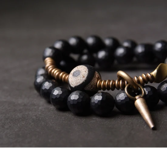 Faced-Black-Obsidian-Tibetan-Bead-Bracelet-Mixed-Vintage-Processed-Copper-Vajar-Buddhism-Zen-Healing-Jewelry-Unisex-Male-Female (8)