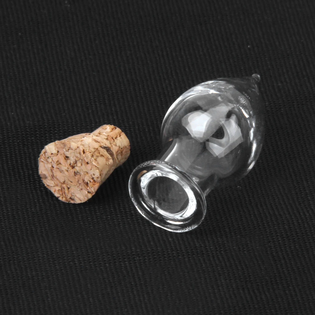 20 Pieces Glass Wishing Bottle Necklace Pendant Vials Charms Empty Bottles