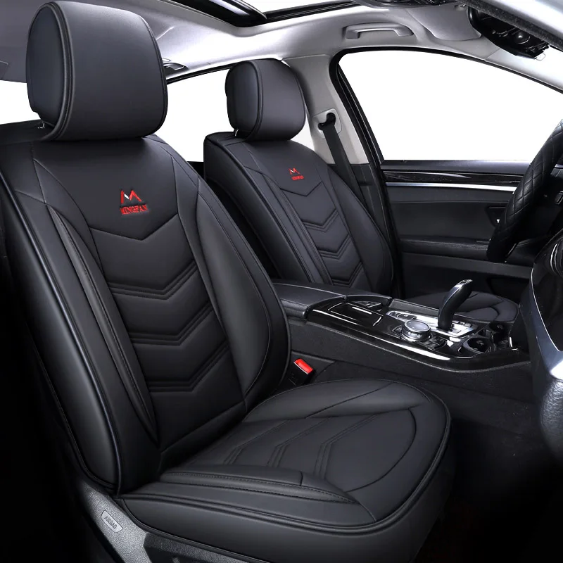 Роскошные кожаные чехлы для сидений автомобиля Для ssangyong actyon korando kyron rexton, чехлы для сидений автомобиля, автомобильные аксессуары для интерьера - Название цвета: black