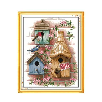 

Cross Stitch Kit 11CT 14CT Print Embroidered Cloth Cabin Bird Nest Small Sewing Wholesale Chinese Embroidery Wall Chart