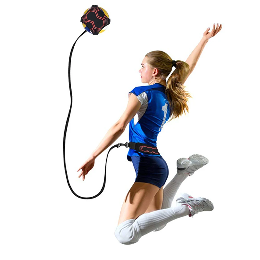 Sundlight Volleyball Training Equipment Premium Solo Trainer Serving Tosses and arm Swings Returns The Ball After Every Swing Adjustable Cord and Waist Length fits Any Volleyball 