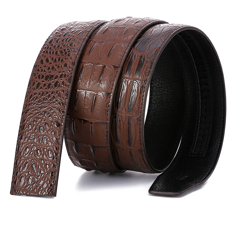 

2018 New Fashion Crocodile Pattern Men's Belts Luxury Brand Genuine Leather Belt Male 3.5cm Width High Quality Cinturon Hombre