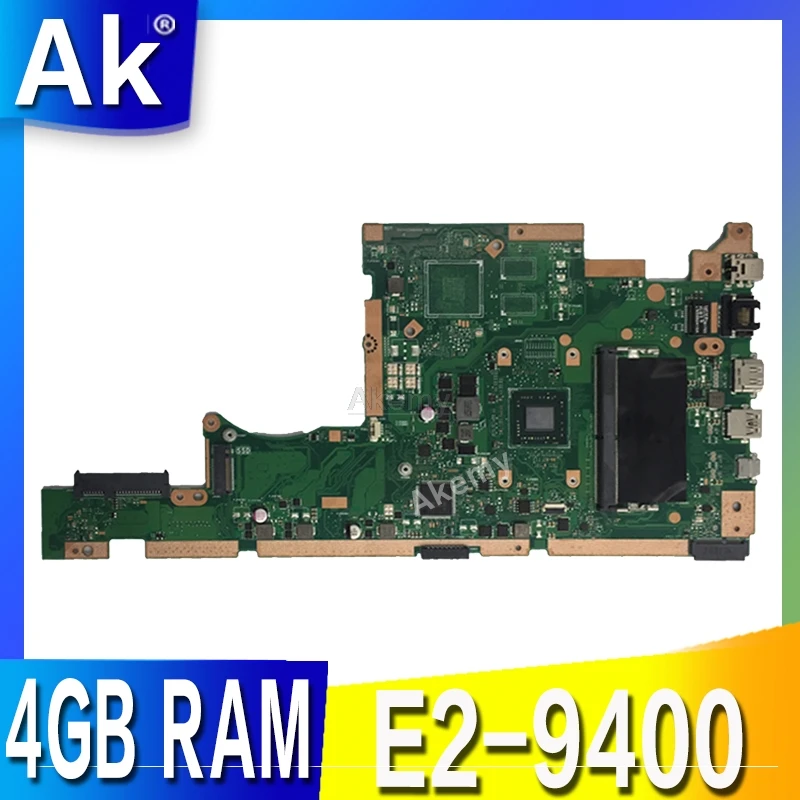 X505BA материнская плата для ноутбука For Asus X505B X505BP 100% тест 4 Гб RAM E2 9400 CPU|Материнские