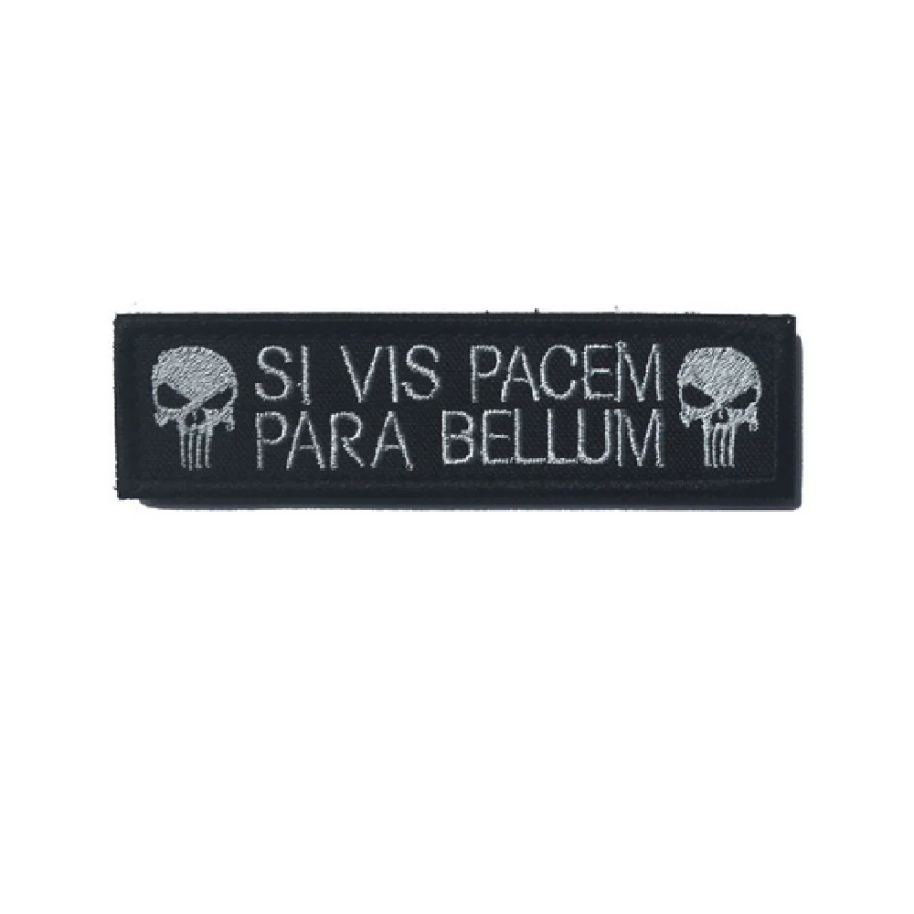 Каратель Череп патч SI VIS PACEM PARA BELLUM вышивка патч значки дивизион/Американский флаг патчи - Цвет: L