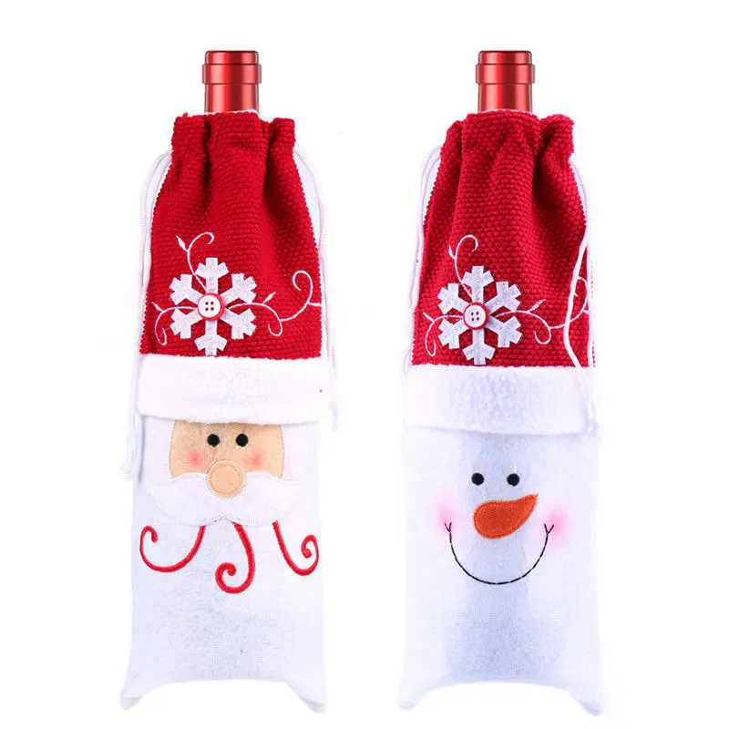33x14CM Christmas Wine Bottle Covers Santa Wine Bottle Bag Cover