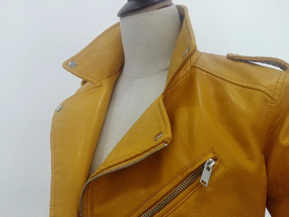 2024 Collection: Stylish Womens Yellow Leather Jacket - Winter & Autumn