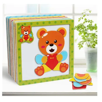 

23Styles 3D Magnetic Puzzle Jigsaw Wooden Toys 15*15CM Cartoon Animals Traffic Puzzles Tangram Kids Educational Toy for Children