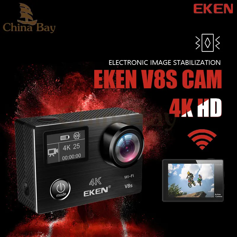 Buy Cheap Original Eken V8s Action Camera 4k/25fps Ultra HD with Ambarella A12 chip inside Go waterproof mini cam pro sport Camera EIS