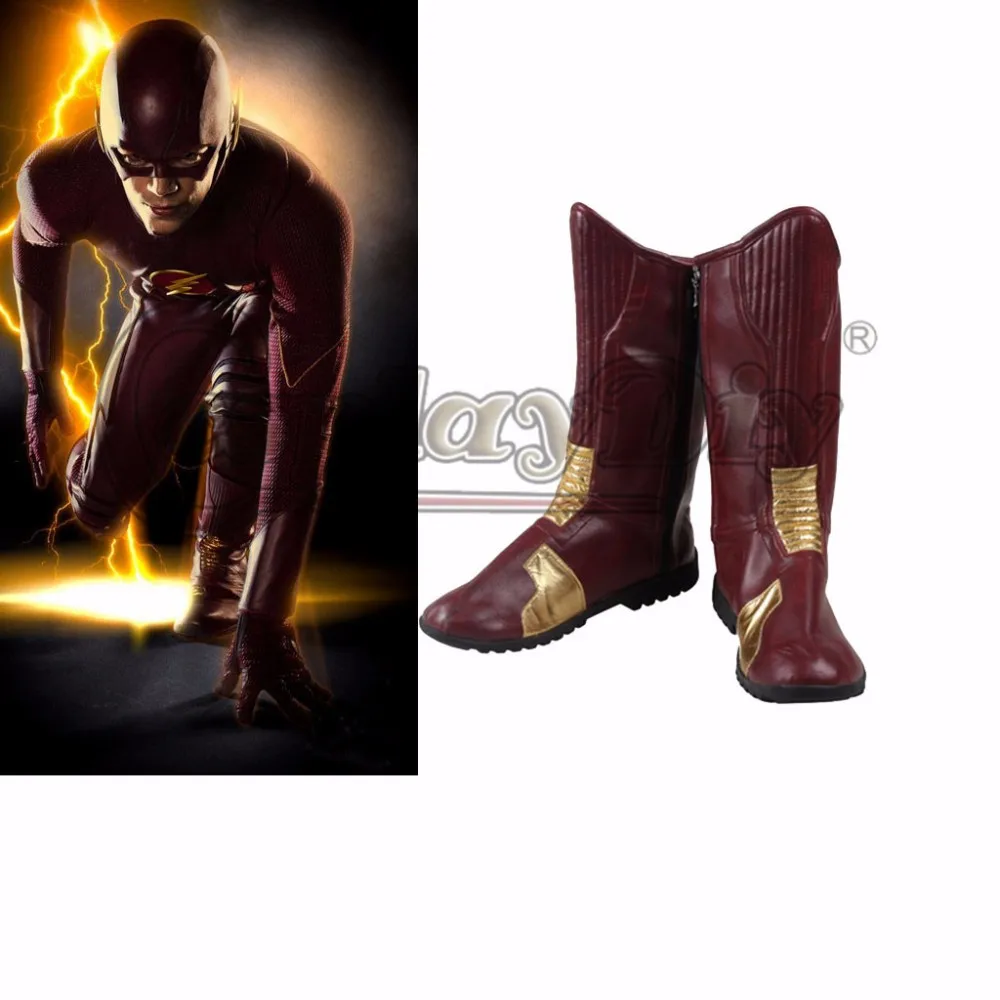 The Flash First Seacon Flash Cosplay Shoes Men Barry Allen Cosplay
