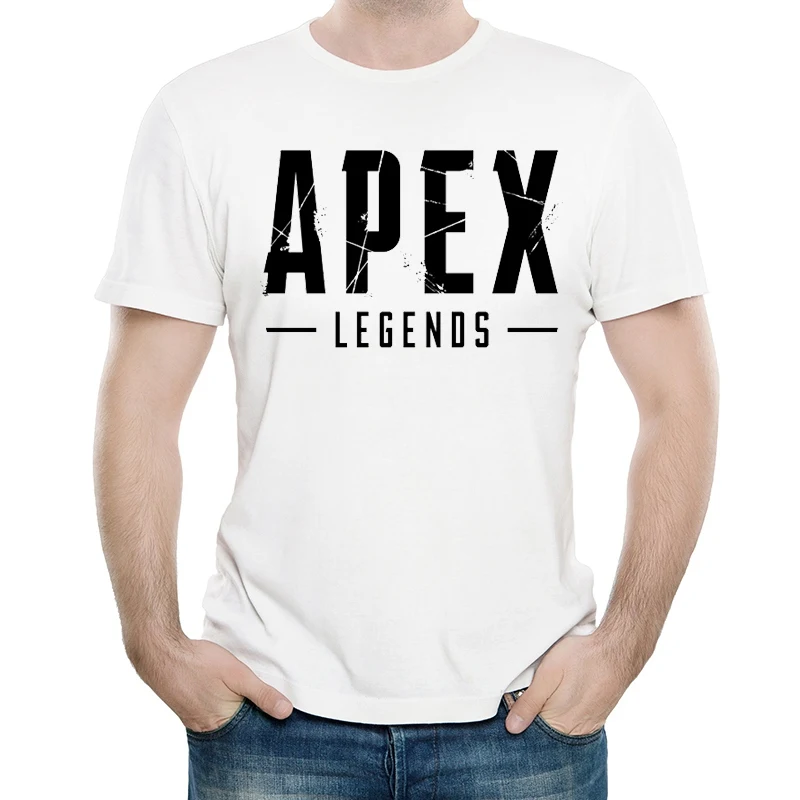 Apex Legends футболка белый цвет Мужская мода короткий рукав Apex Legends логотип футболка Майки футболки Повседневная игра футболка