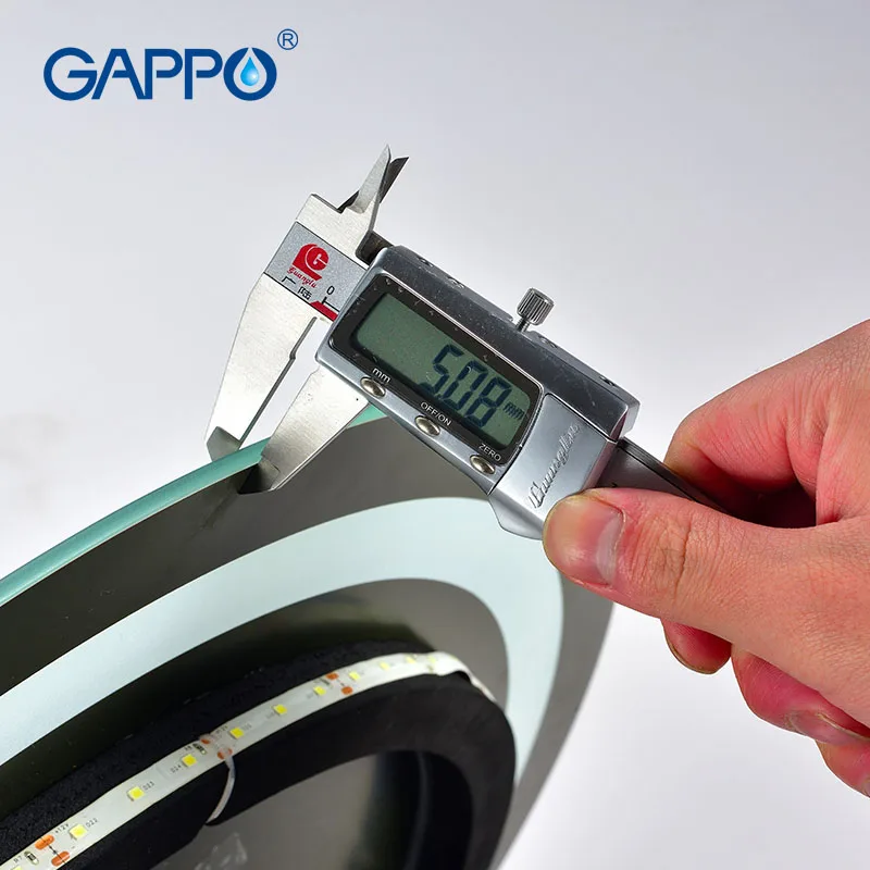Gappo حمام مرايا الحائط Led جولة مرآة لمستحضرات التجميل مربع Led مرآة ماكياج الحمام اللمس التبديل ضوء قابل للتعديل