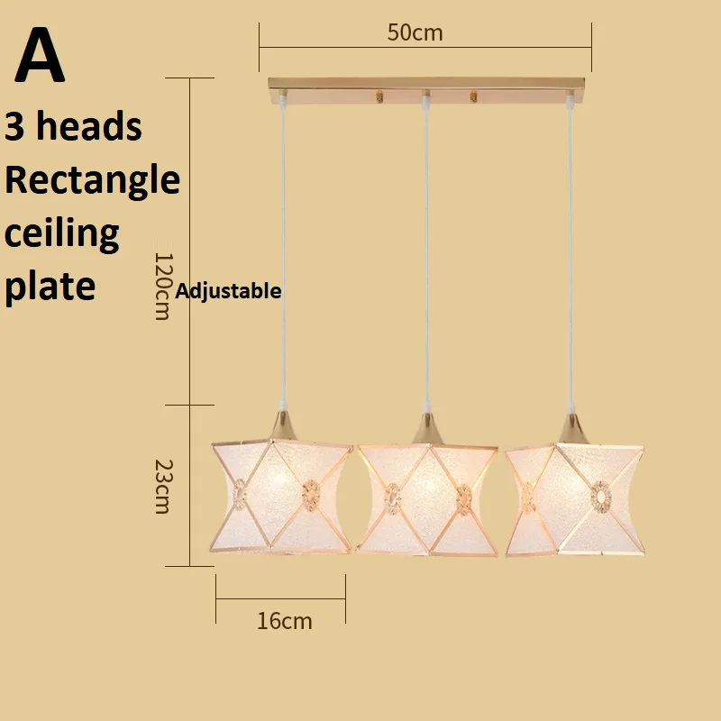 LukLoy, современный подвесной потолочный светильник, лофт для кухни, светодиодный подвесной светильник s, подвесной светильник, светодиодный подвесной светильник ing - Цвет корпуса: A 3 heads Rectangle