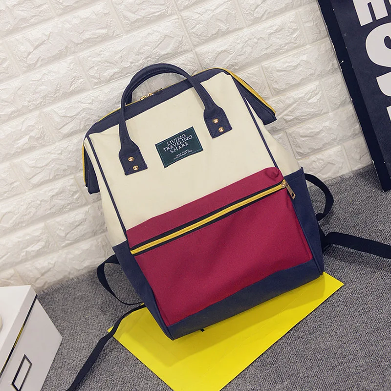 Aresland Cute Women men Backpack Patchwork Scschool backpack for girls boys Bookbag Canvas Vintage Female male Laptop Bag bookbags-for-girls