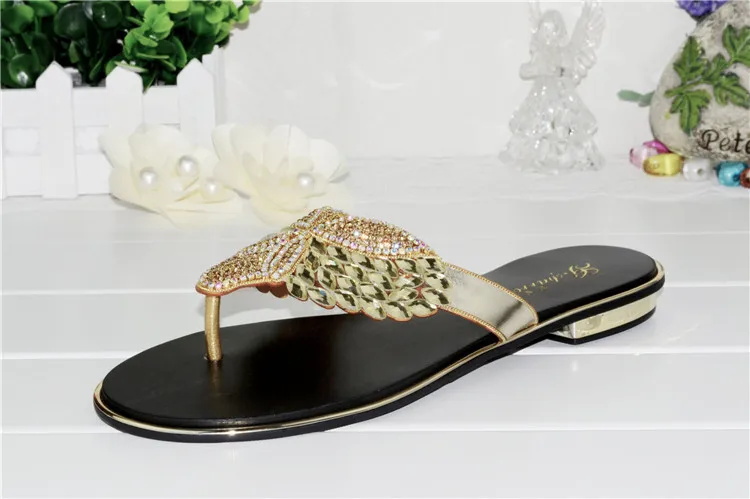 G-SPARROW 2017 New Summer Korean Womens Flip Flop Slippers Wedding Online Gold Flat Shoes For Prom11