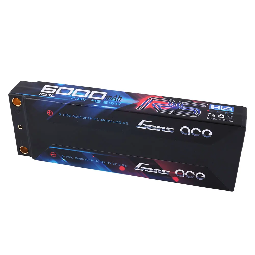 Gens ace Lipo батарея 7,6 V 6000mAh батарея 2S 100C-200C T вилка батарея для 1/8 1/10 Stampede Радиоуправляемые модели автомобилей IFMAR гоночный аккумулятор