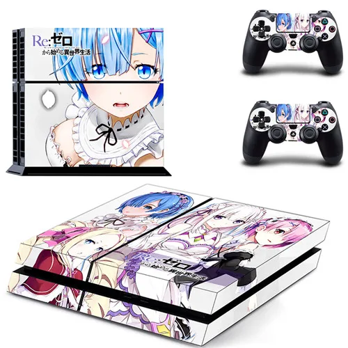 Anime Cute Girl Rem RE: Life in A Different World From Zero PS4 Skin Sticker For Sony PlayStation 4 Console and Controllers 
