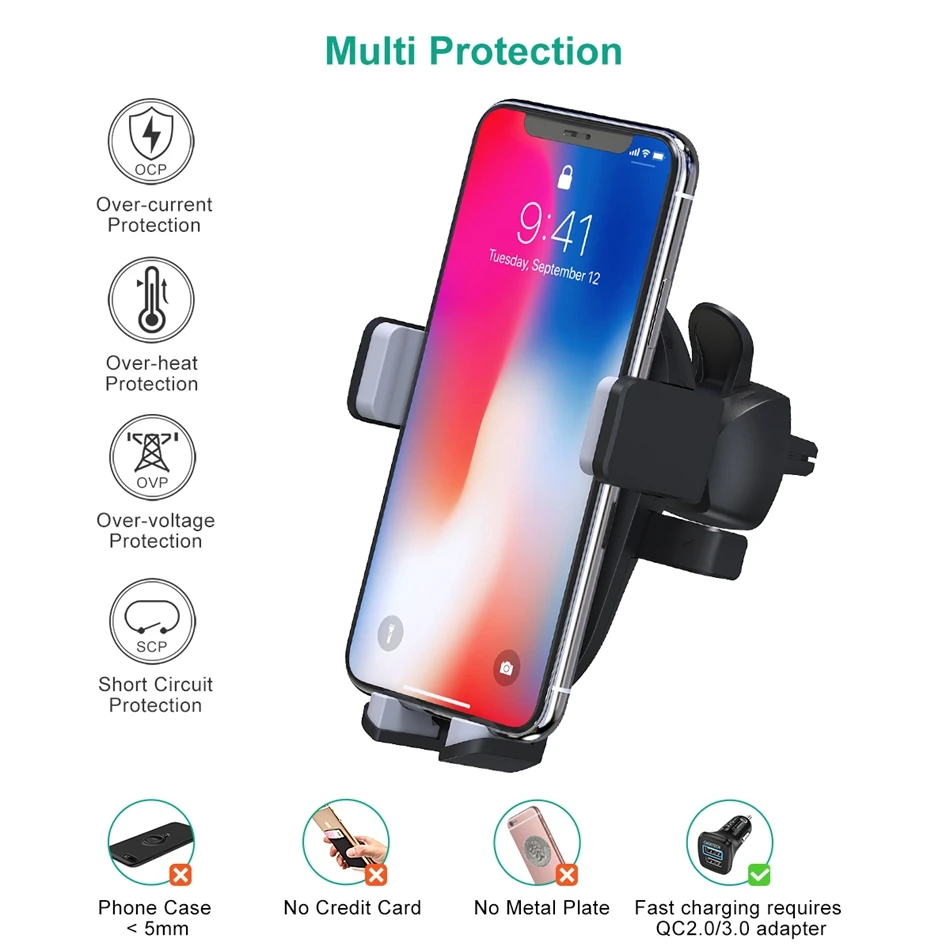 Ceny CHOETECH Qi bezprzewodowa ładowarka samochodowa do iPhone 8 X XS Max Samsung ładowarka do telefonu komórkowego 10W szybki bezprzewodowy samochód do ładowania uchwyt do montażu