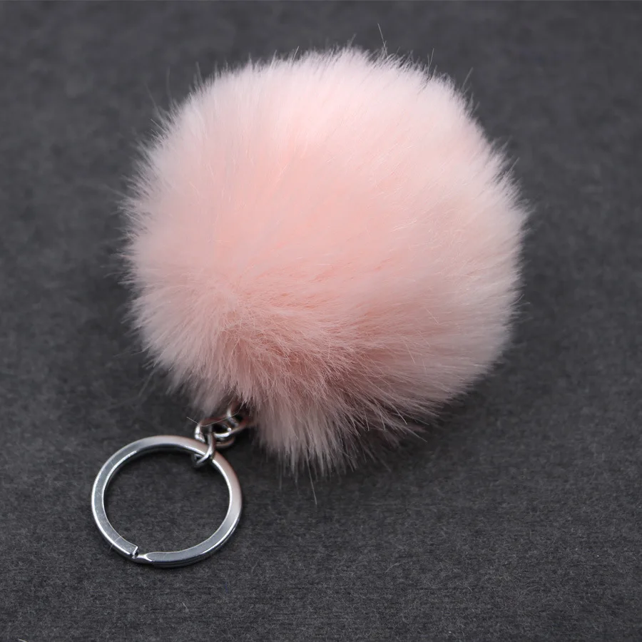 

Trinket Keychain Pompons Keychains Accessoreis Fur Charms Keychain Fluffy Key Chains For DIY Trinkets Pom Pom Keychain