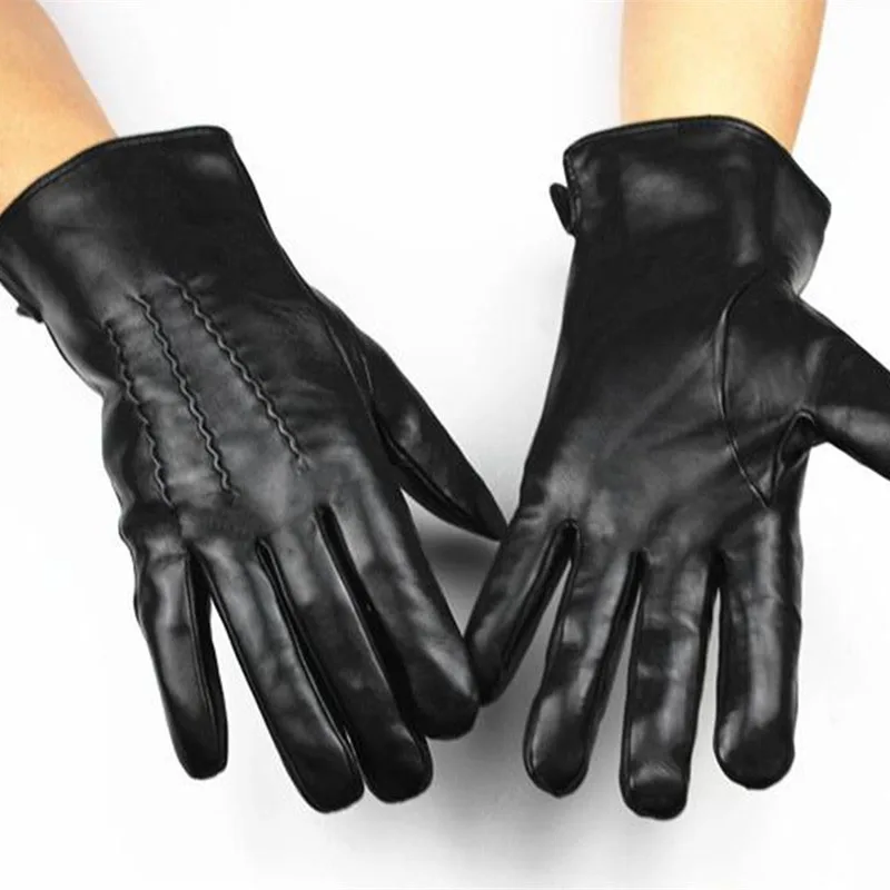 

Free shipping new Men's leather gloves imported leather Gloves fashi thin cashmere in autumn and winter weatherization