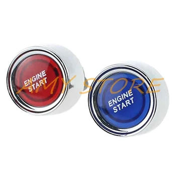 

1Pc OFF-(ON) 3 Screw Terminals Blue Red LED Lamp Car Engine Starting Ignition Push Button Switch DC 12V 50A Motorcycle 22mm
