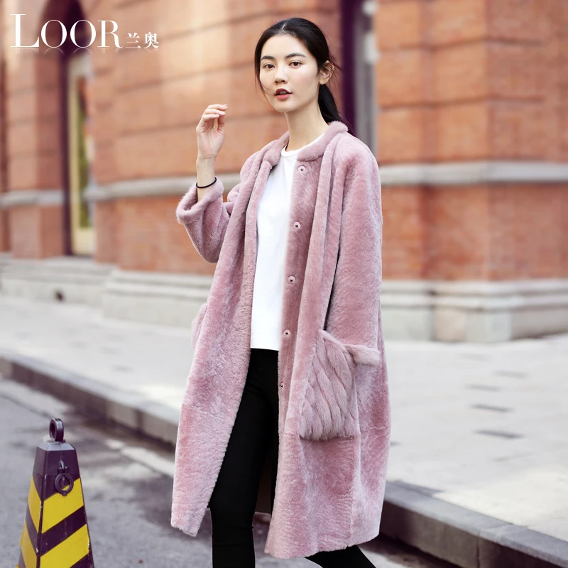 Femmes Cuir Veste Vestes Réversible Naturelle De Rose D'hiver Avec Manteau Un Fourrure Vison La Pink Femme Manteaux En Mouton PwOXuTZik