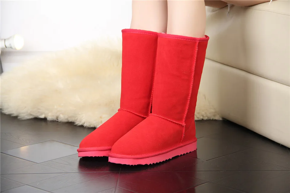 HABUCKN Высококачественная брендовая одежда Женские снегоступы модная обувь из натуральной кожи в австралийском стиле; классические Для женщин высокие сапоги; зимняя женская зимняя обувь