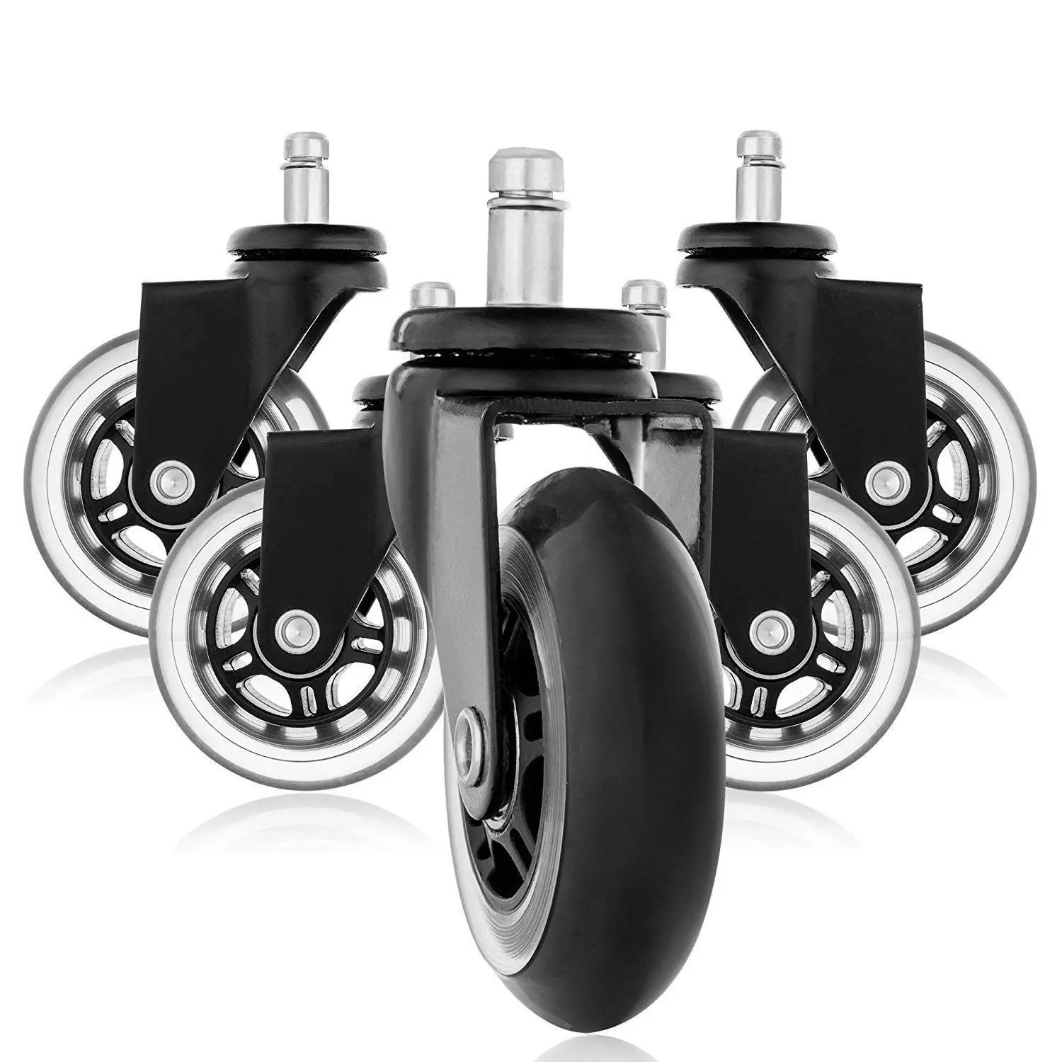 Replacement Wheels Office Chair Caster for Your Desk Quiet Rolling Casters Perfect Hardwood Floors Carpet L | Обустройство дома