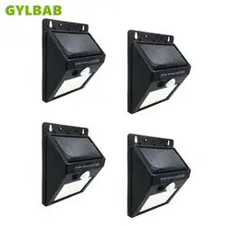 GYLBAB светодиодный датчик движения PIR на солнечной энергии настенный светильник 20 светодиодный уличный водонепроницаемый уличный фонарь
