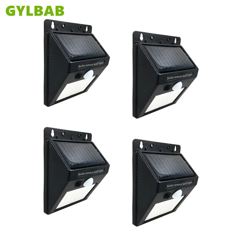 

GYLBAB LED Solar Power PIR Motion Sensor Wall Light 20 LED Outdoor WaterproofStreet Yard Path Home Garden Security Lamp