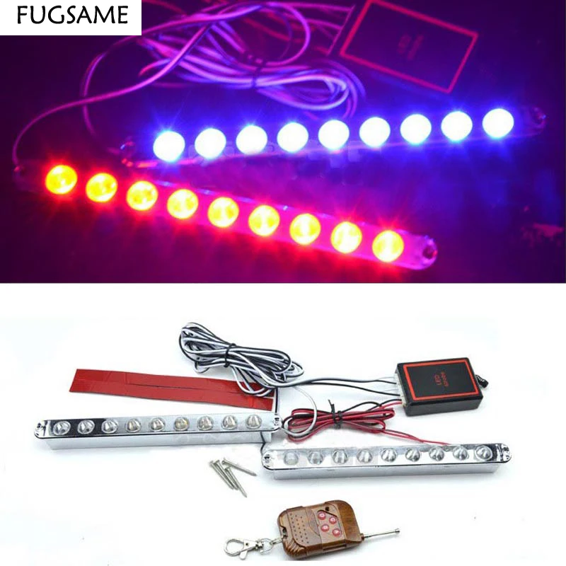 

9*2 12LED strobe flash light/Daytime Running Light DRL/Bumper Lamp with wireless remote control for all car truck taxi 2pcs/lot