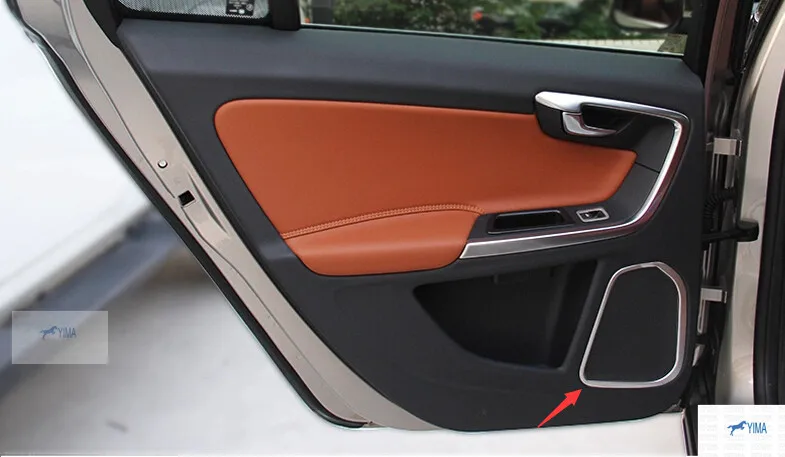

accessories For Volvo S60L V60 S60 Stainless Steel Audio Speaker Cover Trim 4 pcs /set