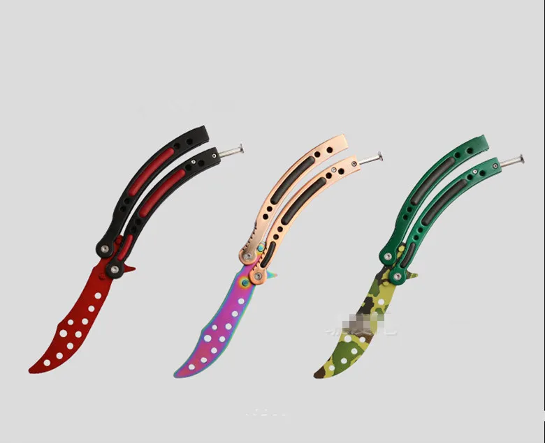 Stainless Steel Butterfly training knife fade csgo knife cs go counter