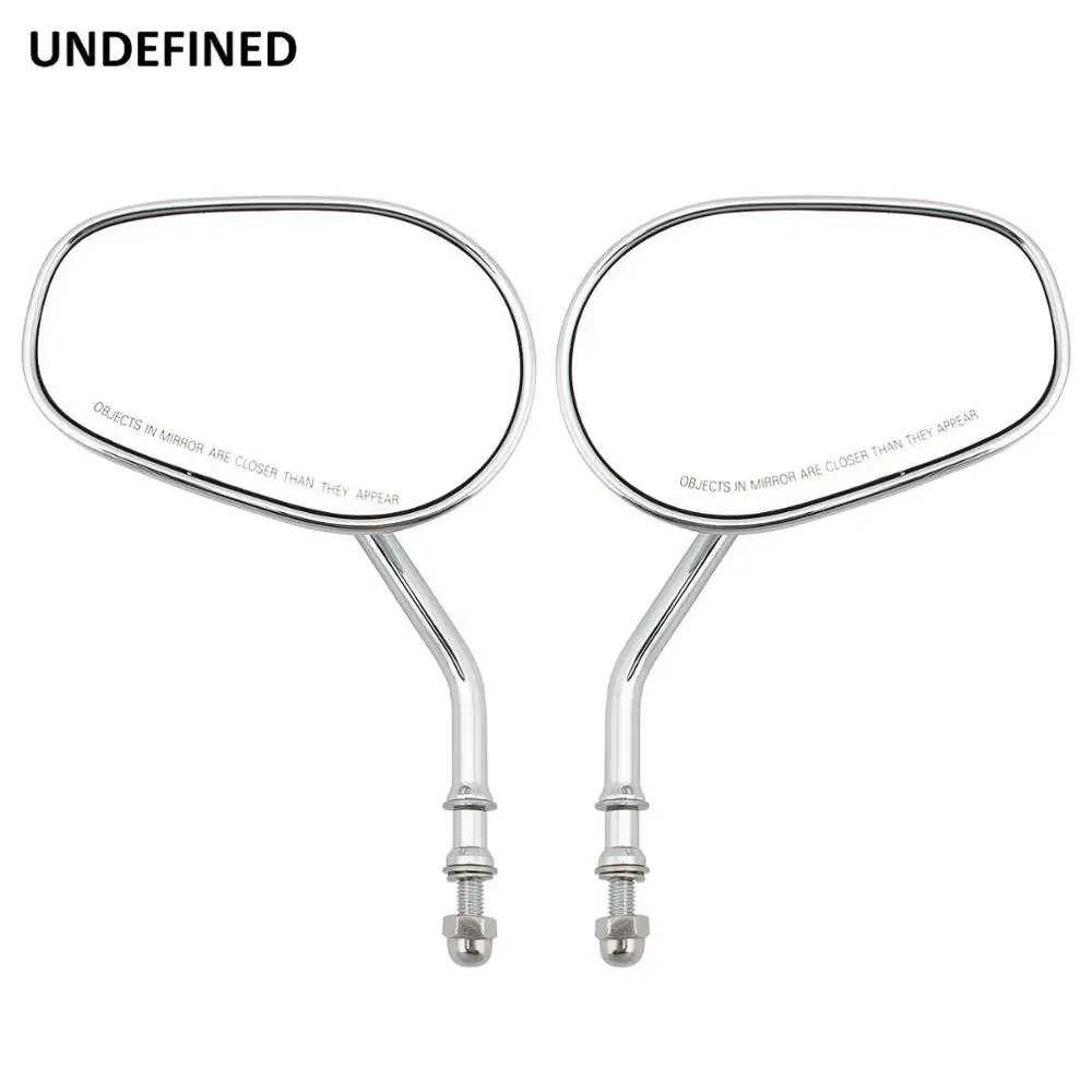  Chrome Adjustable Motorcycle Rearview Mirror Tapered Short Stem Mirrors For Harley Touring Road Kin