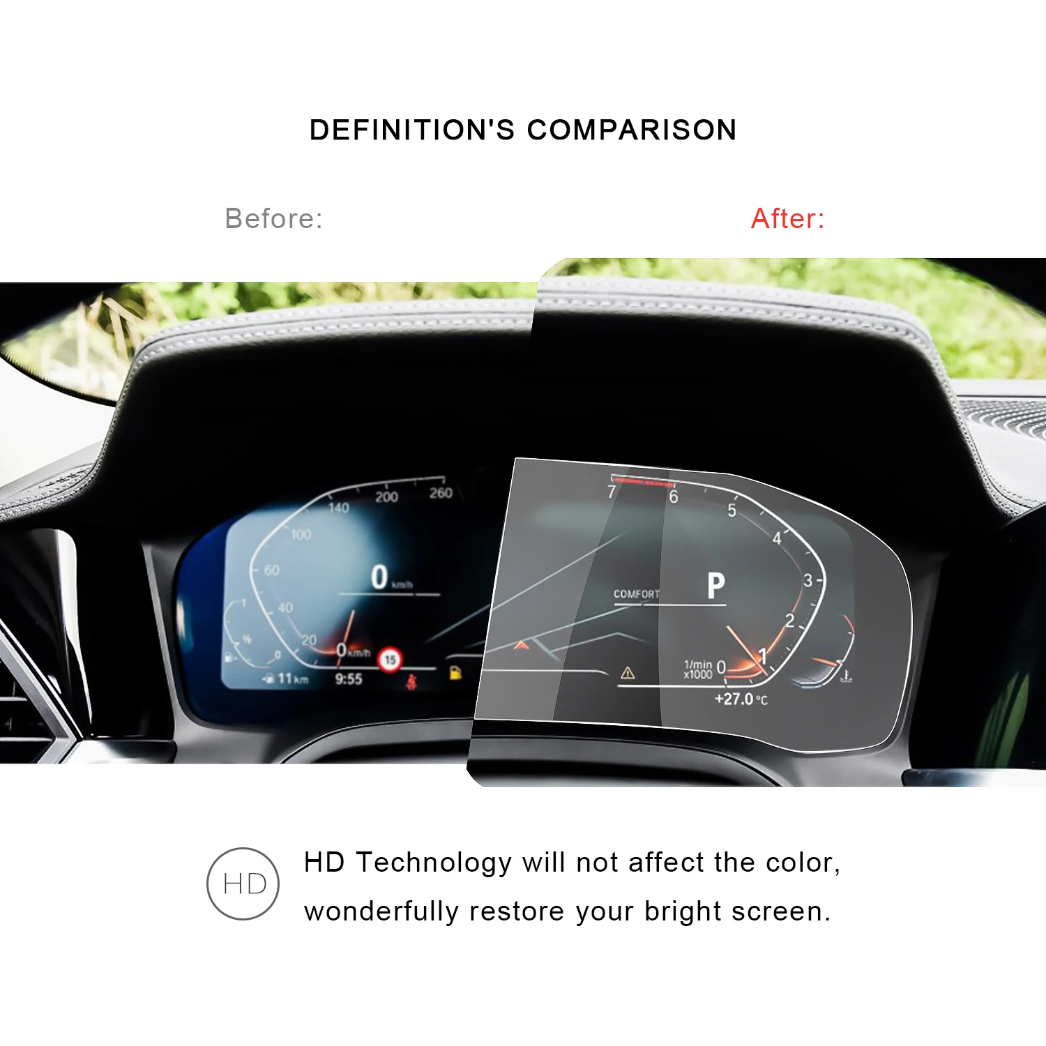 RUIYA автомобильный экран протектор для BMW 7 серии G11 G12 12,3 дюймов ЖК-экран приборной панели, 9H закаленное стекло экрана Защитная пленка