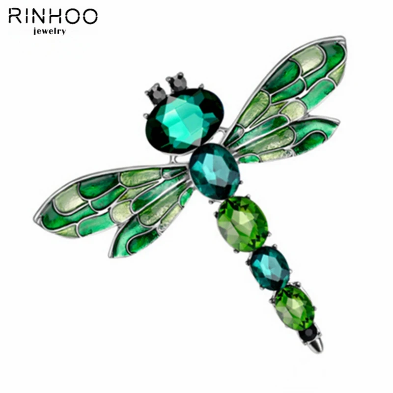 Женская Винтажная брошь с кристаллами 3 цвета|dragonfly brooch|brooches for womenrhinestone dragonfly |