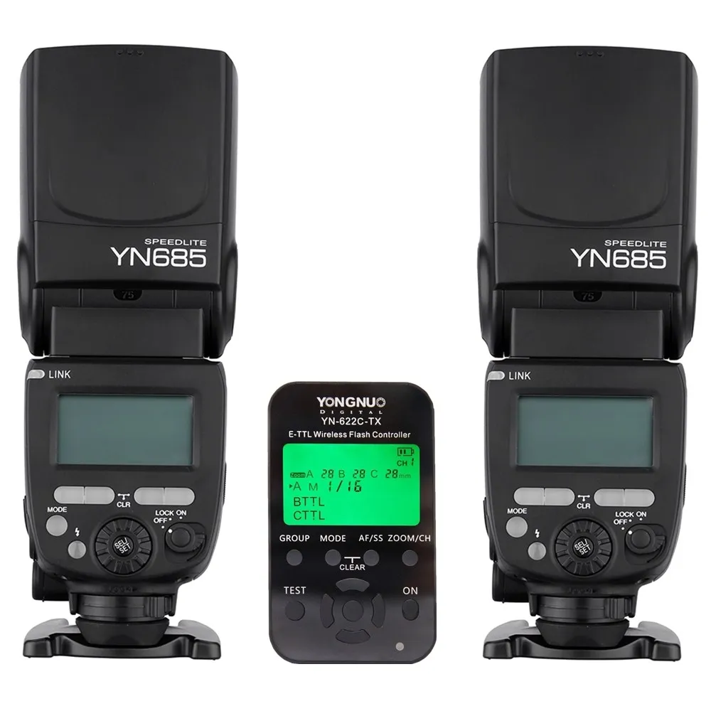2x YONGNUO YN685 YN-685  2.4  HSS TTL/iTTL  Speedlite + YN622C-TX YN622N-TX    Canon Nikon