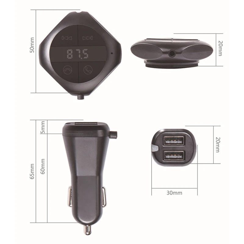 Автомобильный комплект громкой связи Bluetooth с двумя USB, Автоматический линейный аудио вход, lcd SD магнит, беспроводной автомобильный Bluetooth fm-передатчик, MP3, fm-плеер