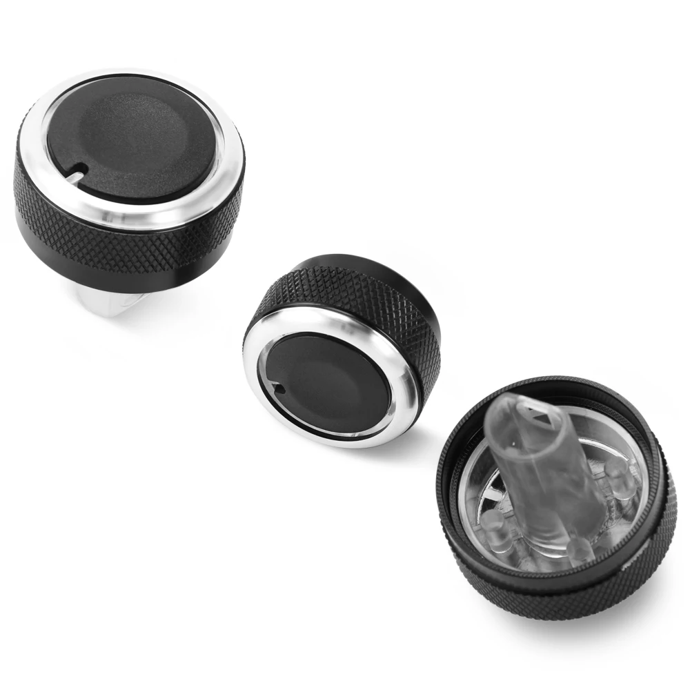 Aluminum Alloy Car Styling Air Conditioning Knob AC Knob Heat Control Switch Button Lada Granta 3pcs per set car knob covers car air conditioner trim air conditioner trim