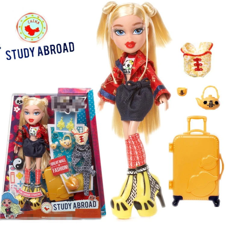 

Original Cute Dress Up Study Aboard Doll Model Toy Children Girl Play House Doll Birthday Gift Home Decoration Boxed