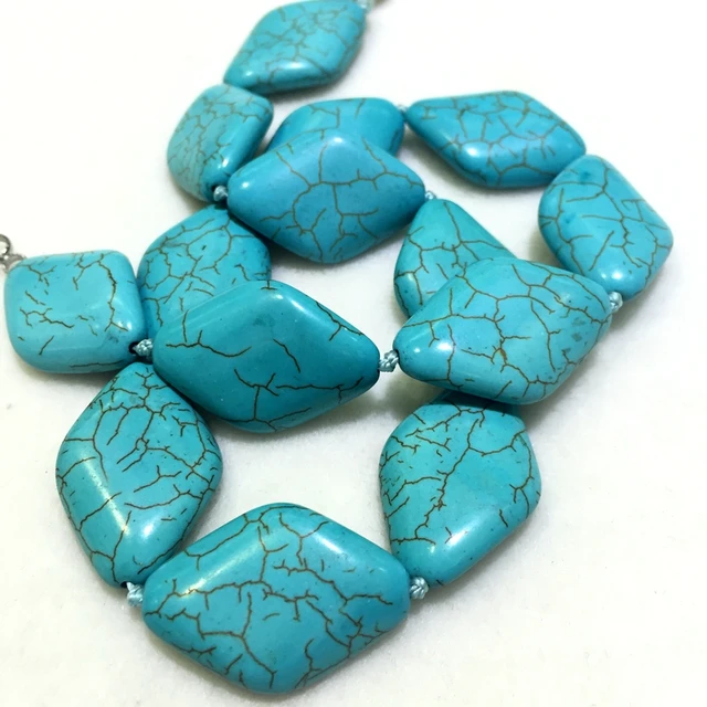 30 20mm Rhombus Bentuk Warna Hijau Turquoise Batu Alam Kalung 30 20mm Rhombus Bentuk Warna Hijau Turquoise Batu Alam Kalung Dalam Perhiasan