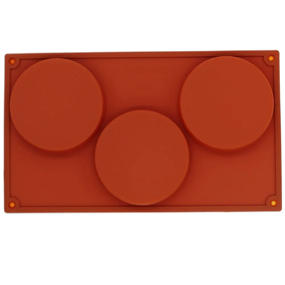 

3-Cavity Large Round Silicone Chocolate Mold Diy Cake Fondant Molds Candy Bar Cake Decorating Tools Kitchen Baking Accessories