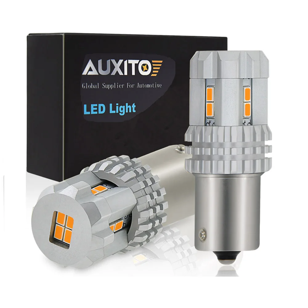 2x p21w led Turn Signal Bulb BA15s 1156 Lamp Amber Yellow Car LED Light