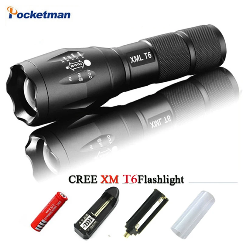 

LED Flashlight XM-L T6 L2 3800 Lumens Rechargeable Zoomable Linternas Torch Light by 1*18650 or 3*AAA Lamp Hand Light zk50