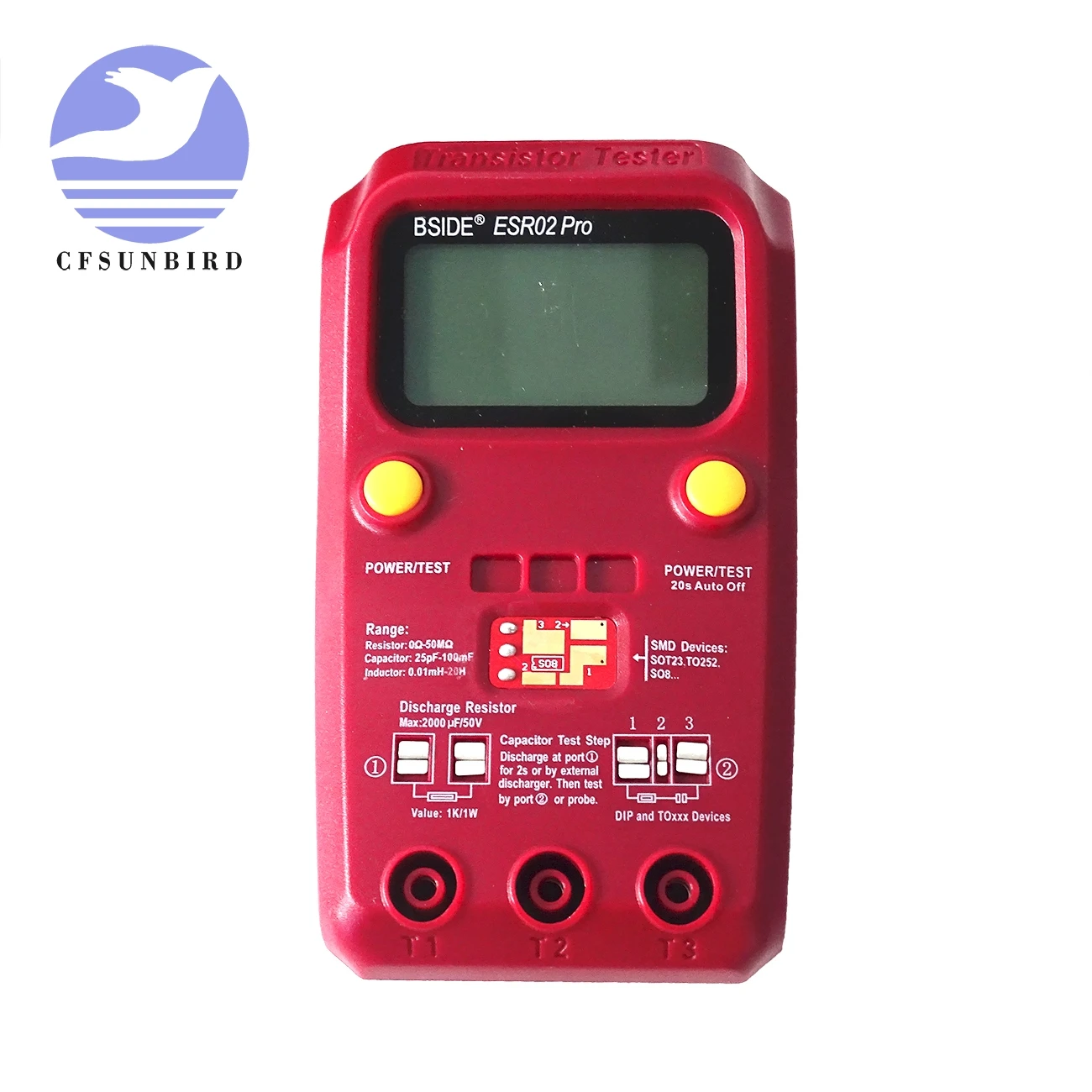 ESR02 PRO Цифровой транзистор SMD компоненты тестер Диод Триод Емкость индуктивность