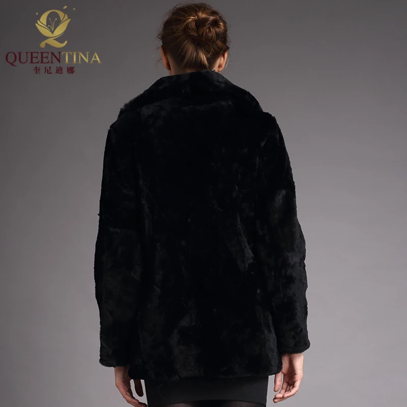 Пальто из натурального овечьего меха для женщин, зимнее теплое пальто из овчины с длинным рукавом, модные куртки из натурального овечьего меха, женская верхняя одежда